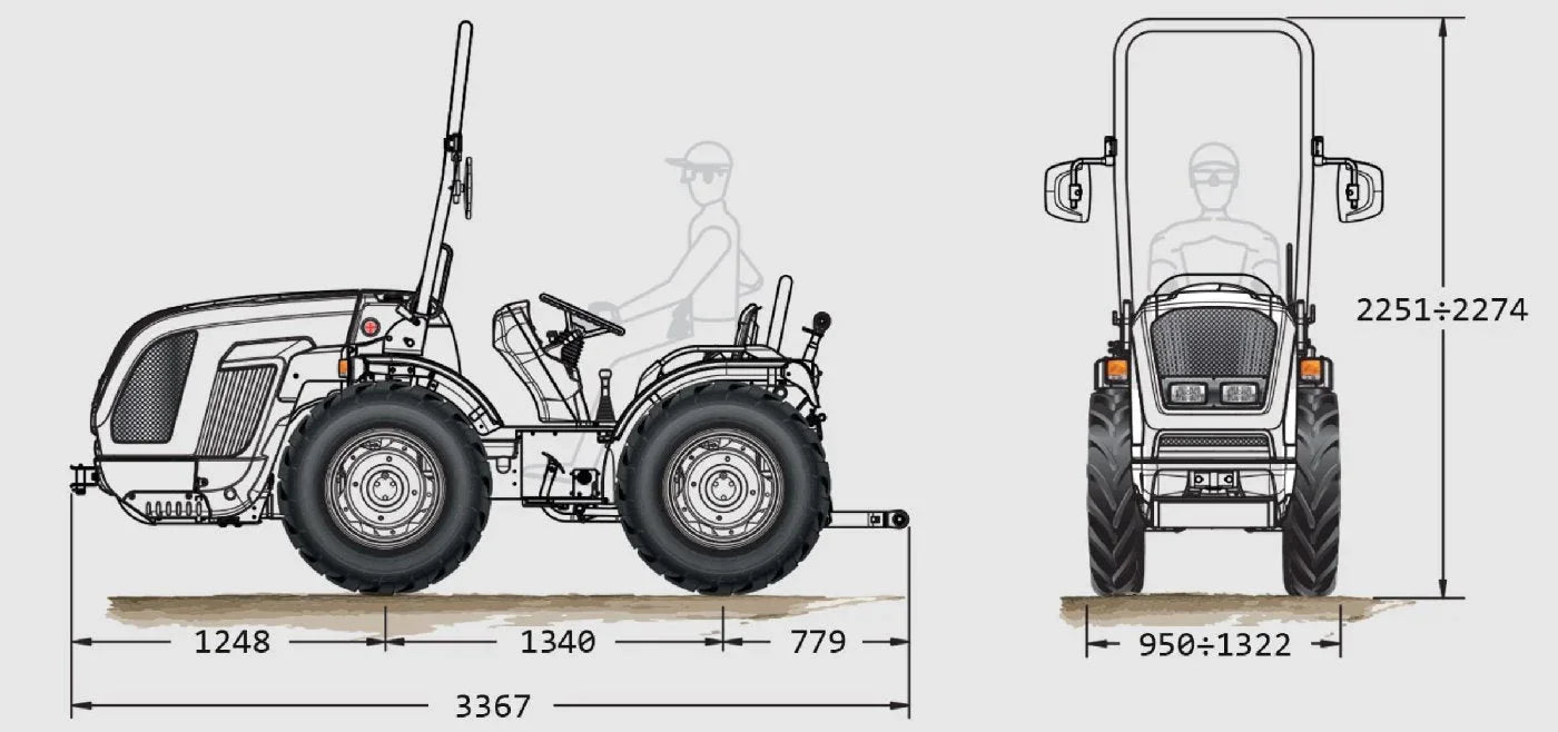 FERRARI Knicklenker-Traktor Cobram 60 AR Micro -Grundmaschine ohne Bereifung