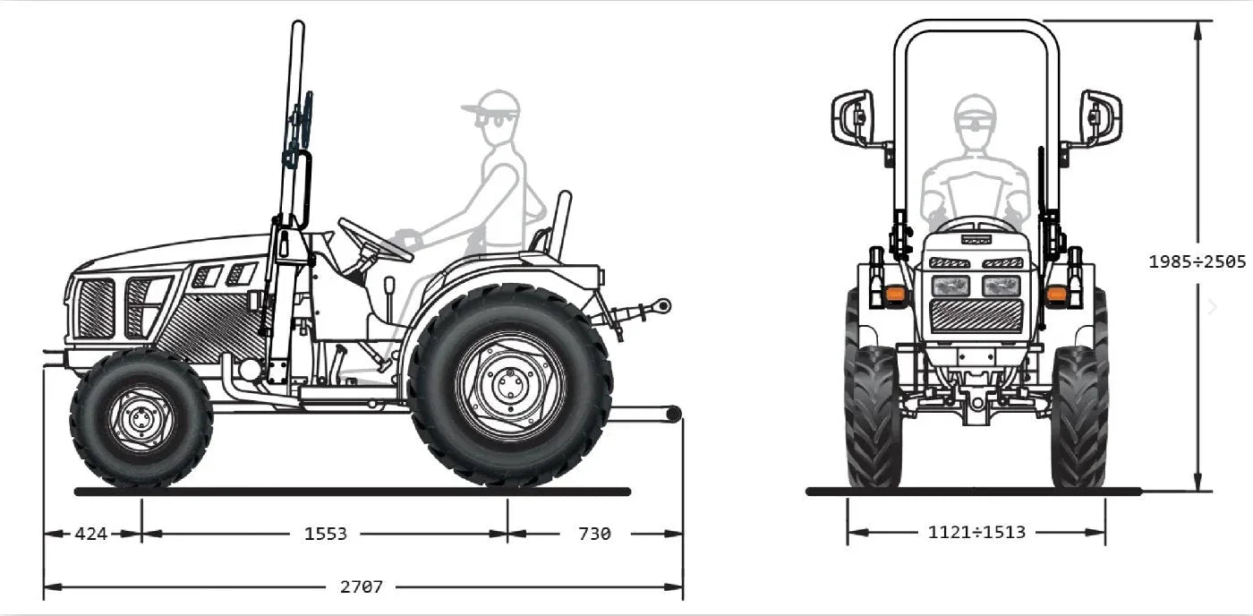 FERRARI Kompakttraktor Raptor 35 -Grundmaschine ohne Bereifung