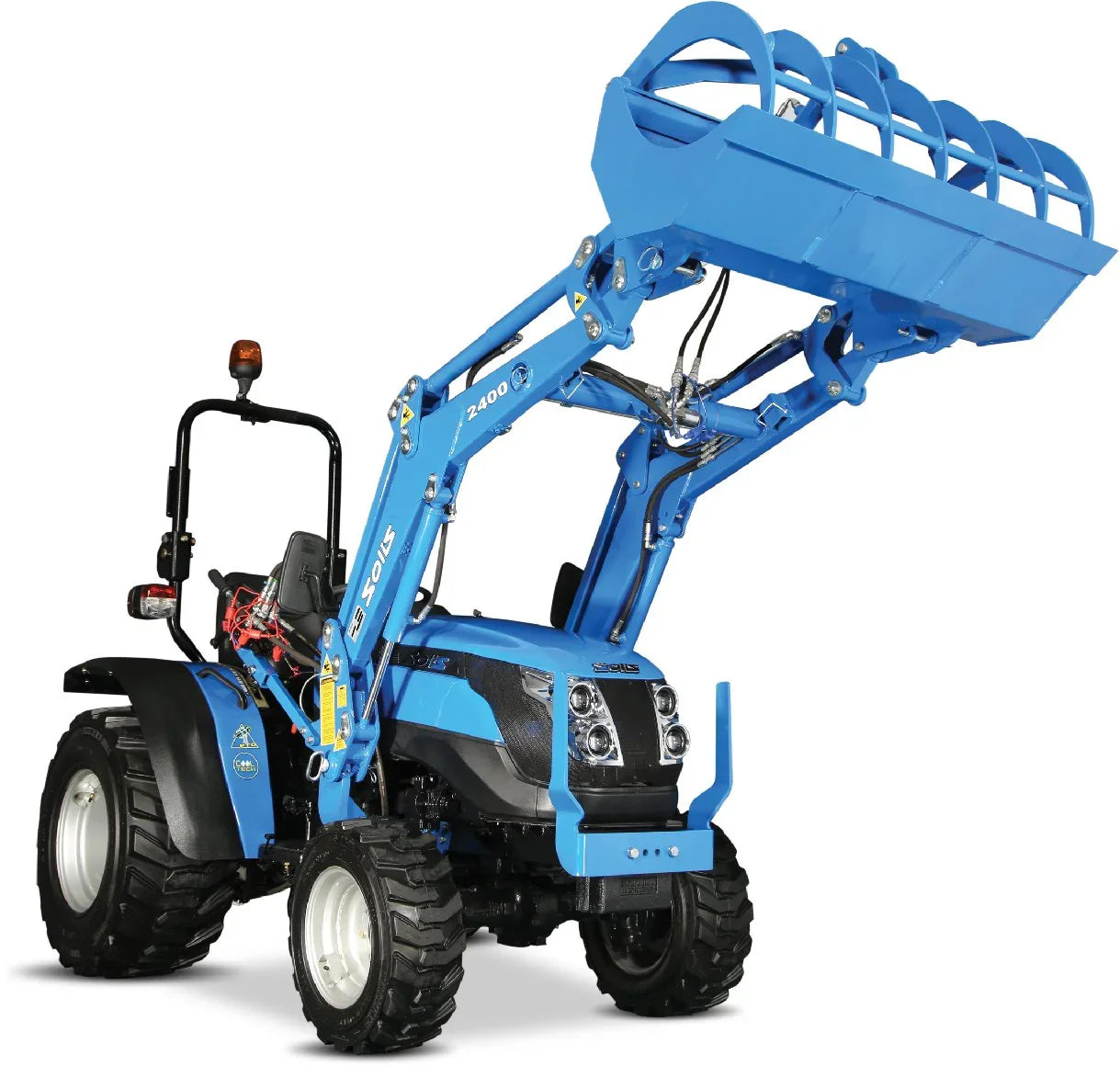 Solis Kompakttraktor 26 HST mit Frontlader, Schaufel und Galaxy-Pro Bereifung